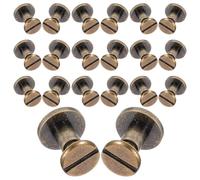 NUOBESTY 30pcs Book Binding Rivets Screw Posts Copper round Coffee Binding Screw Posts for Notebook and Photo Album Handmade Albums Personal Project