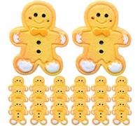 NUOBESTY 30pcs Christmas Gingerbread Resin Cookie Charms for Bags Clothing | Yellow Smooth Surface, Bright Finish, Not Easy to Break, Bulk Value for Decorating Scrapbook Projects