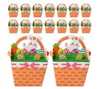 NUOBESTY 30pcs Easter Treat Boxes Bunny Duck Paper Goodies Bags Cute Candy Boxes Rabbit Shape Bakery Cookie Bags For Kids Party Favors