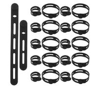 NUOBESTY 30pcs Fishing Pole Belt Rod Strap - Multifunctional Reusable Cord Organizer for Chargers Adjustable Cable Tie Organizer for Travel Home and Office Black