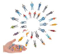 NUOBESTY 30pcs Mini People Figurines Colored Human Models for Architectural Diy Layouts Miniature Scenes And Creative Crafts