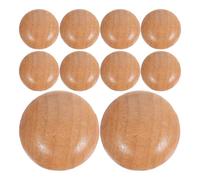 NUOBESTY 30pcs Small Round Mushroom Shape Wood Drawer Knobs Unfinished Solid Wood Cabinet Handles for Dressers Wardrobes Cupboards Single Hole Furniture Pulls Without Screws
