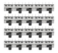 NUOBESTY 30pcs Ss12d10 On/off Slide Switch 2 Position Mini Toggle 3 Pin Straight Terminal Copper Material Panel Mount Vertical Design with 4.7mm Pin Spacing and 5mm Handle Height