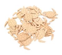 NUOBESTY 30pcs Unfinished Wood Sea Turtle Cutouts with Splinterfree Surface and Paintable Beige Wooden Shapes for DIY Coloring and Party Decorations Under The Sea Animals Craft Style