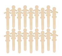 NUOBESTY 30pcs Wooden People Craft Sticks Blank Unfinished Wood Cutouts for DIY Graffiti and Painting Smooth Surface Popsicle Sticks for Art Projects and Creative Development