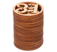 NUOBESTY 31pcs Unfinished Wooden Number Pieces Paintable Wood Shapes for DIY Crafts Learning Wedding Decorations Christmas Ornaments Natural Wood Home Decor