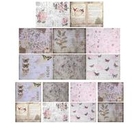 NUOBESTY 32pcs Hand Account Decorative Papers Vintage DIY Scrapbook Material Paper English Background Craft Journal Scrapbook