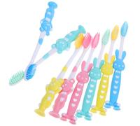 NUOBESTY 32pcs Toothbrush Toothbrush for Pp Soft Bristles Gentle Cleaning Suction Cup Base Cute Cartoon Bear Rabbit