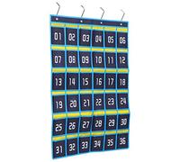 NUOBESTY 36 Pockets Classroom Pocket Chart Pocket Organizer Cell Phone Holder Hanging Phone Organizer for Cell Phones, Calculator Storage