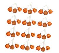 NUOBESTY 36pcs Artificial Mini Pumpkin Hanging Ornaments Lightweight Plastic Thanksgiving Autumn Decorations for Tree Wall Harvest Party Vibrant Orange Fall Festival Supplies