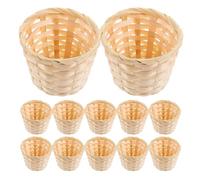 NUOBESTY 36Pcs Mini Woven Basket, Small Wicker Baskets Miniature Rattan Storage Baskets Desktop Round Container for Party Favors Crafts Decor