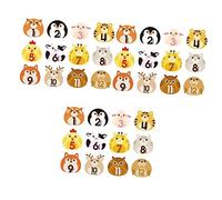NUOBESTY 36sheets Twelve Month Milestone Stickers Newborn Wall Decor Animal Theme Reusable Milestone Labels for Boys and Girls