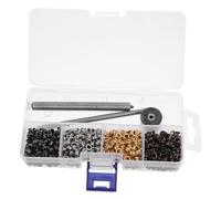 NUOBESTY 3mm Mini Metal Grommets Eyelet Kit for Leather and Fabric with Four Colors, Copper Material, Portable Installation Tools and Storage Box for DIY Projects and Shoe Eyelet Repair