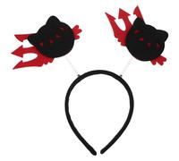 NUOBESTY 3Pcs Black Cat Halloween Headbands Evil Cat Boppers Hair Hoops for Women Novelty Black Cosplay Accessories for Halloween Party and Masquerade