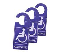 NUOBESTY 3pcs Blue PVC Handicap Parking Signs with Hangers Handicapped Placard for Vehicles Doors Clear Wheelchair Symbol for Accessible Parking Compliance
