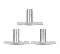 NUOBESTY 3pcs Broom Connector for Wooden Handles, Iron Threaded Adapter | Screw Mount Stability, Broad Compatibility, Silver Finish, for Janitorial Maintenance and Warehouse Use