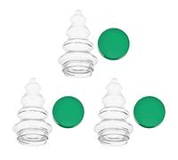 NUOBESTY 3Pcs Christmas Tree Candy Jar with Lid Plastic Cookie Bottle Xmas Biscuits Jars Decoration Supplies