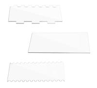 NUOBESTY 3pcs Cream Cake Scrapers Cake Baking Spatulas Set Acrylic Reusable Firm and Comfortable Edges Baking Tool for Shoveling Flour and Shaving Cream