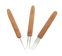NUOBESTY 3pcs Crochet Needle Kit for Locs with Single Double Triple Hooks Bamboo and Iron Hair Dreadlock Tools for Braids and Extensions Easy Use for Beginners and Experts