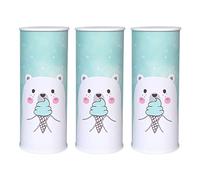 NUOBESTY 3pcs Disposable Multi-Function Car Napkins Portable Face Tissue Cylinders with 50 Sheets Each, Round Paper Tissues Suitable for Car and Other Places Random Style