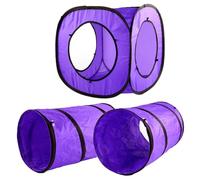 NUOBESTY 3Pcs Dual-channel Cat Tunnel Set with Crinkle Sound for Kittens and Pets Interactive Exercise Tube for Indoor Play and Stress Relief