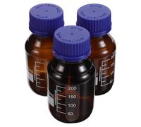 NUOBESTY 3pcs Glass Reagent Bottles Brown Threaded Seal Liquid Storage Containers 250ml Chemical Stability for Laboratory Use