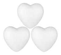 NUOBESTY 3pcs Heart Foam White Polystyrene Hearts for Crafting Weddings Valentine's Day Christmas Showers Art Project DIY Decorations