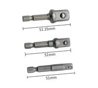 NUOBESTY 3pcs Hex Shank Socket Wrench Extension Set Power Drill Adapter Bars Steel Impact Driver Socket Adapter with Coded Rings for Mechanical Repair