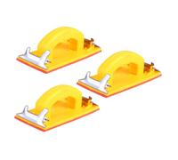 NUOBESTY 3pcs Manual Sandpaper Holder with Sponge Base for Woodworking Drywall Polishing Clips Clamp Sanding Tool for Flat Contoured Surfaces Random Color
