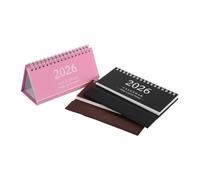 NUOBESTY 3pcs Mini Desk Calendar Coil Bound Monthly Planner for Office Home School Compact Desktop Organizer for Management and Daily Scheduling Stylish in Pink Black