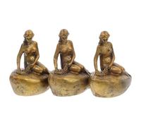 NUOBESTY 3pcs Miniature Sitting Mermaid Figurines Resin Sculptures for Garden Decor DIY Succulent Planter Ornaments Artistic Ocean-themed Cake Topper Set Flexible Micro Landscape