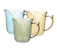 NUOBESTY 3pcs Mouthwash Cups with Toothpaste and Toothbrush Holes, Reusable Drinking Tumblers for Bathroom Home Use, Transparent Blue, Orange, and Green Set