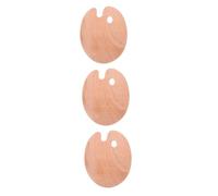 NUOBESTY 3pcs Oil Painting Palette Artist Palette Oil Paint Palette Paint Tray Palettes Paint Palette Bulk Oval Palette with Thumb Hole Paint Palette Reusable Oval Paint Palette Wood Khaki