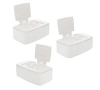 NUOBESTY 3pcs Portable Wipe Dispenser with Lid Refillable Wet Tissue Box Compact Storage Case for Travel Nursery Home Bathroom Lightweight Fresh-Keeping Tissue Holder