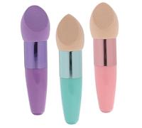 NUOBESTY 3pcs Red Foundation Egg Puff Makeup Sponges for Wet or Dry Use Soft Sponge Makeup Tools for Laying down Foundation Random Color