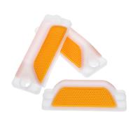 NUOBESTY 3pcs Reflective Driveway Markers Heavy Duty Rectangular Pavement Reflectors 120x40mm Yellow Double Line Road Guide Signs for Garage and Highway Safety