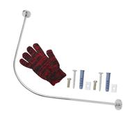 NUOBESTY 3pcs Retractable Shower Curtain Rod Curved Bowed Extendable Bathroom Shaped Shower Rods for Corner Arched Installation for Bathrooms