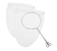 NUOBESTY 3pcs Reusable Fine Mesh Tea Strainer Bag with Stainless Steel Handle Cotton Filter Cloth for Smooth Coffee and Tea Brewing Kit for Home Cafe