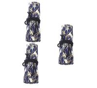 NUOBESTY 3pcs Roll up Pen Bag Pencil Case Grey Pencil Pouch for Girls Multifunctional Decorative