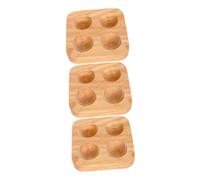 NUOBESTY 3pcs Rustic Egg Tray for Fridge and Kitchen Countertop Shockproof Slot Egg Holder Rack Space Saving Refrigerator Organizer with Visible Design