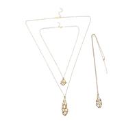 NUOBESTY 3pcs Stainless Steel Crystal Holder Necklace Set DIY Cage Necklace for Quartz and Stone Jewelry Making Modern Minimalist Design for Men and Women
