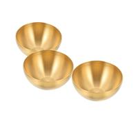 NUOBESTY 3pcs Stainless Steel Fruit Bowls Korean Style Single Multipurpose Salad Noodle Rice Mixing Serving Bowls Stackable Lightweight for Home Restaurant Bar Use