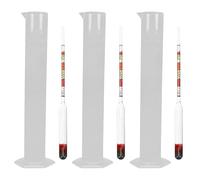 NUOBESTY 3pcs Triple Scale Hydrometer for Brewing Beer and Maple Syrup, Tester for Sugar and Moisture Content, Home Brewing Wine Making Kit with Density and Alcohol Measurement
