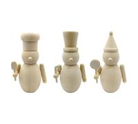 NUOBESTY 3pcs Unfinished Wooden Nutcracker Figures Wood Nutcracker Dolls to Paint for DIY Christmas Holiday Crafting Decoration