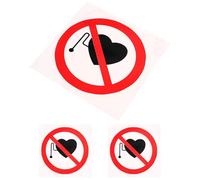 NUOBESTY 3Pcs Waterproof No Use Warning Sign Stickers, 100Mm Diameter Peel Stick Safety Decals for Industrial Safety and Hazard Prevention