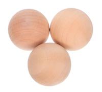 NUOBESTY 3pcs Wooden Ball Round Shape Natural Unfinished Wooden Craft Ball for DIY Projects Sanded Smooth for Garden Decor Boys and Girls Playtime