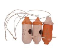 NUOBESTY 3pcs Wooden Hanging Hummingbird House for Garden and Tree, Small Bird Nest Box with Natural Wood Grain and Smooth Finish, Chick Protection and Barrier for Large Birds, Outdoor