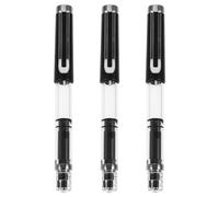 NUOBESTY 3pcs Writing Fountain Pen Art Brush Pen Refillable Ink Brush with Piston Filling System Elegant Refined Appearance Abs Nylon Wool Stainless Steel Body for Manuscript Handwriting