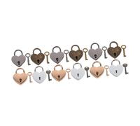 NUOBESTY 3sets Heart Shaped Padlocks for Couples Mini Metal Locks with Keys for Jewelry Boxes Diaries and Luggage Durable and Reliable Heart Locks Antique Gunmetal Light 4pcs*3