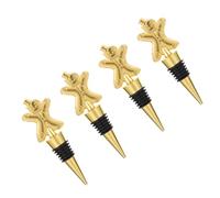 NUOBESTY 4 Pcs Christmas Wine Bottle Plugs Set Aluminum Alloy Red Wine Bottle Stoppers Sealing Function and